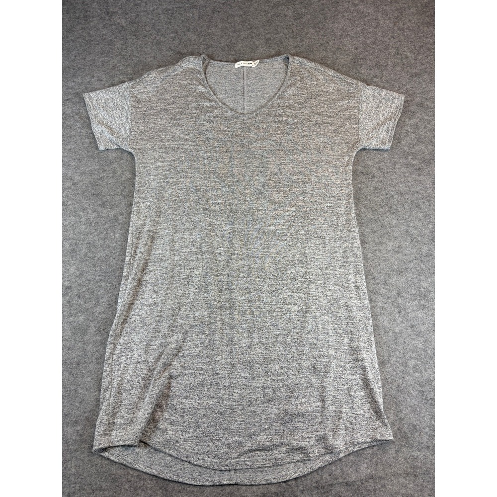 Rag & Bone JEAN Womens Large Gray V Neck Oversized Rayon Knit T-Shirt Dress